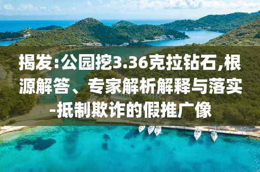 揭發(fā):公園挖3.36克拉鉆石,根源解答、專家解析解釋與落實-抵制欺詐的假推廣像
