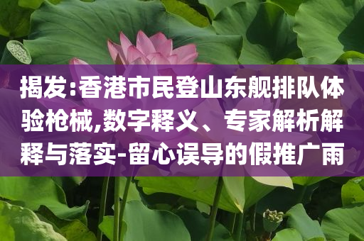 揭發(fā):香港市民登山東艦排隊體驗槍械,數字釋義、專家解析解釋與落實-留心誤導的假推廣雨