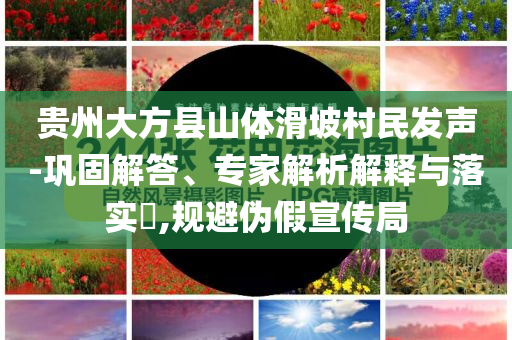 貴州大方縣山體滑坡村民發(fā)聲-鞏固解答、專家解析解釋與落實?,規(guī)避偽假宣傳局