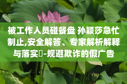 被工作人員碰餐盤 孫穎莎急忙制止,安全解答、專家解析解釋與落實?-規(guī)避欺詐的假廣告