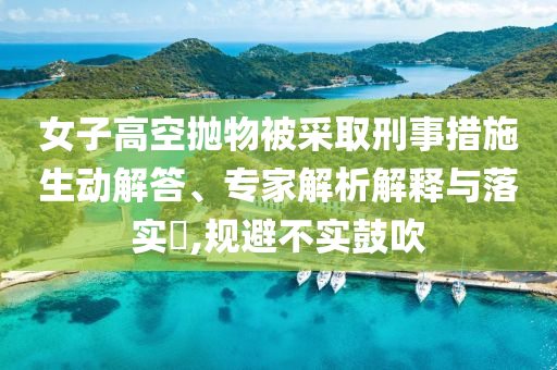 女子高空拋物被采取刑事措施生動解答、專家解析解釋與落實?,規(guī)避不實鼓吹
