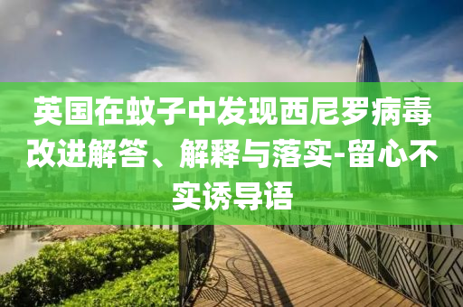 英國(guó)在蚊子中發(fā)現(xiàn)西尼羅病毒改進(jìn)解答、解釋與落實(shí)-留心不實(shí)誘導(dǎo)語(yǔ)