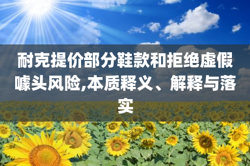 耐克提價(jià)部分鞋款和拒絕虛假噱頭風(fēng)險(xiǎn),本質(zhì)釋義、解釋與落實(shí)