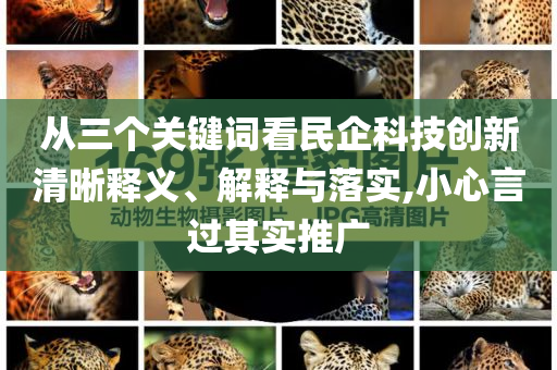 從三個(gè)關(guān)鍵詞看民企科技創(chuàng)新清晰釋義、解釋與落實(shí),小心言過其實(shí)推廣