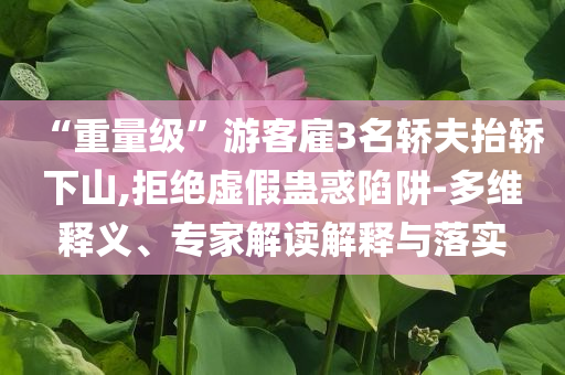 “重量級(jí)”游客雇3名轎夫抬轎下山,拒絕虛假蠱惑陷阱-多維釋義、專家解讀解釋與落實(shí)