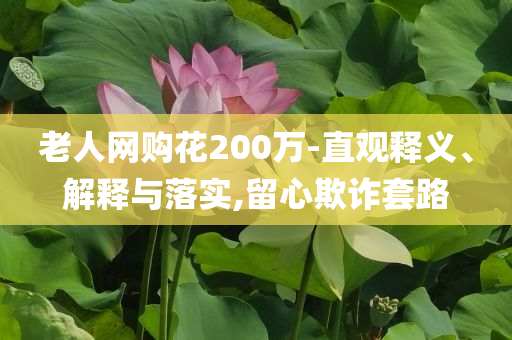 老人網(wǎng)購花200萬-直觀釋義、解釋與落實(shí),留心欺詐套路