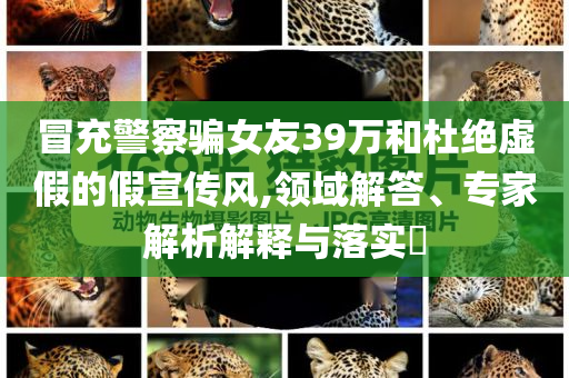 冒充警察騙女友39萬和杜絕虛假的假宣傳風(fēng),領(lǐng)域解答、專家解析解釋與落實?