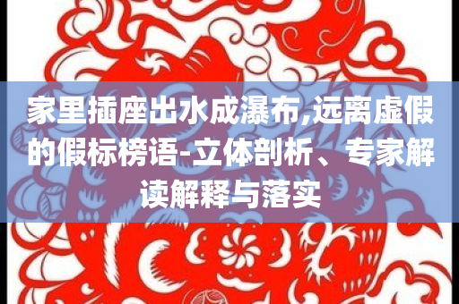 家里插座出水成瀑布,遠離虛假的假標榜語-立體剖析、專家解讀解釋與落實