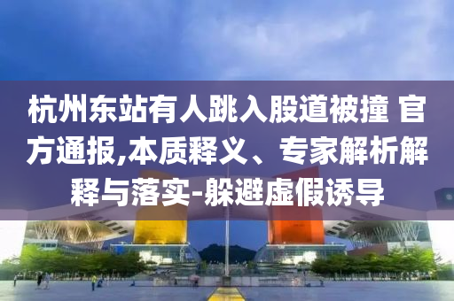 杭州東站有人跳入股道被撞 官方通報(bào),本質(zhì)釋義、專家解析解釋與落實(shí)-躲避虛假誘導(dǎo)