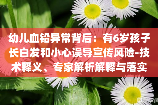 幼兒血鉛異常背后：有6歲孩子長白發(fā)和小心誤導(dǎo)宣傳風(fēng)險(xiǎn)-技術(shù)釋義、專家解析解釋與落實(shí)