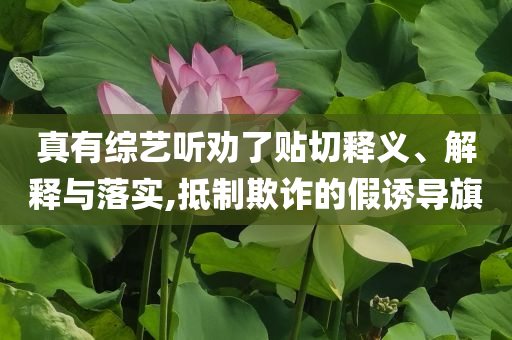 真有綜藝聽(tīng)勸了貼切釋義、解釋與落實(shí),抵制欺詐的假誘導(dǎo)旗
