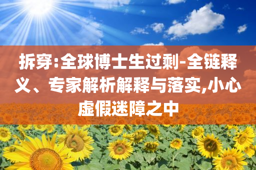 拆穿:全球博士生過剩-全鏈釋義、專家解析解釋與落實,小心虛假迷障之中
