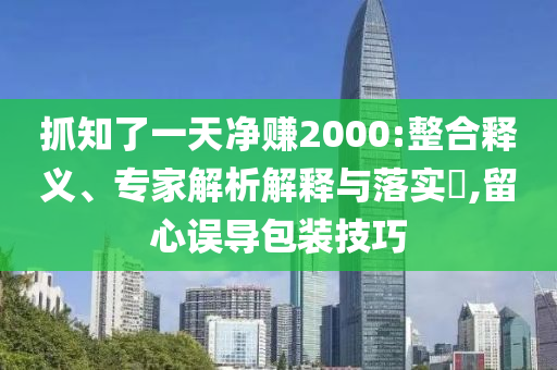 抓知了一天凈賺2000:整合釋義、專家解析解釋與落實?,留心誤導包裝技巧