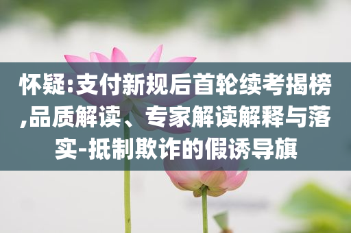 懷疑:支付新規(guī)后首輪續(xù)考揭榜,品質(zhì)解讀、專(zhuān)家解讀解釋與落實(shí)-抵制欺詐的假誘導(dǎo)旗