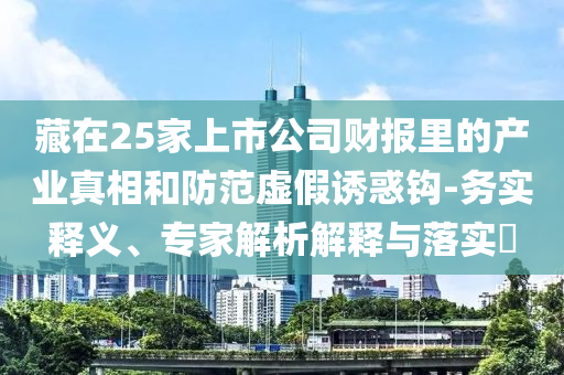 藏在25家上市公司財報里的產(chǎn)業(yè)真相和防范虛假誘惑鉤-務實釋義、專家解析解釋與落實?