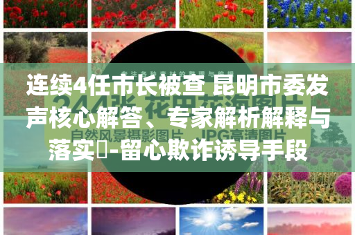 連續(xù)4任市長被查 昆明市委發(fā)聲核心解答、專家解析解釋與落實?-留心欺詐誘導(dǎo)手段