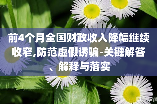 前4個月全國財政收入降幅繼續(xù)收窄,防范虛假誘騙-關(guān)鍵解答、解釋與落實
