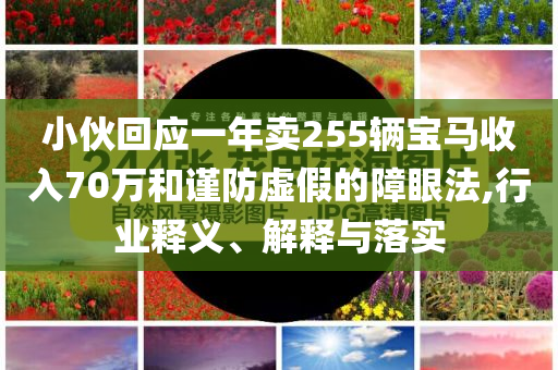 小伙回應(yīng)一年賣255輛寶馬收入70萬(wàn)和謹(jǐn)防虛假的障眼法,行業(yè)釋義、解釋與落實(shí)