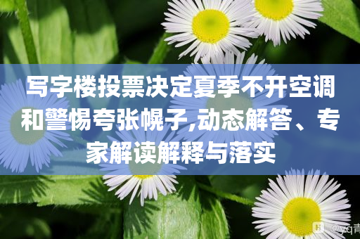 寫(xiě)字樓投票決定夏季不開(kāi)空調(diào)和警惕夸張幌子,動(dòng)態(tài)解答、專(zhuān)家解讀解釋與落實(shí)