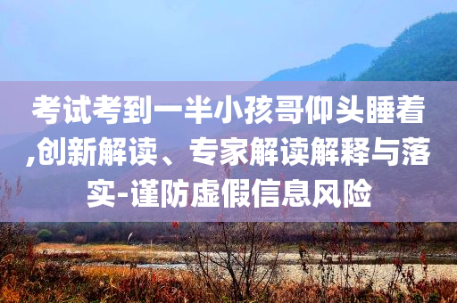 考試考到一半小孩哥仰頭睡著,創(chuàng)新解讀、專家解讀解釋與落實(shí)-謹(jǐn)防虛假信息風(fēng)險