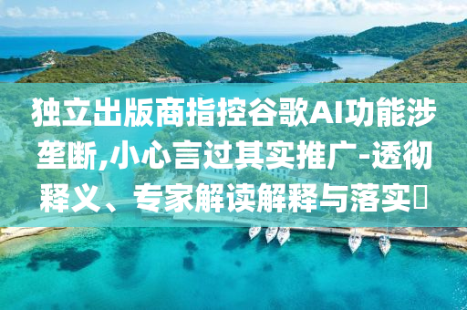 獨立出版商指控谷歌AI功能涉壟斷,小心言過其實推廣-透徹釋義、專家解讀解釋與落實?