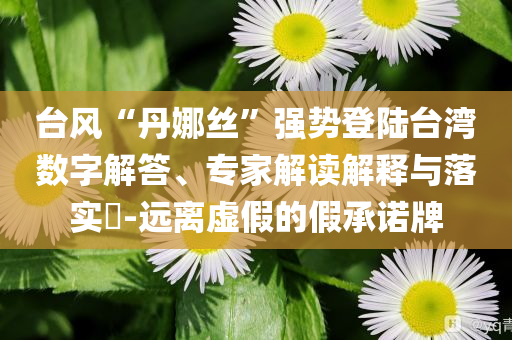 臺(tái)風(fēng)“丹娜絲”強(qiáng)勢登陸臺(tái)灣數(shù)字解答、專家解讀解釋與落實(shí)?-遠(yuǎn)離虛假的假承諾牌