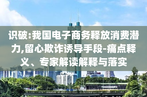 識(shí)破:我國(guó)電子商務(wù)釋放消費(fèi)潛力,留心欺詐誘導(dǎo)手段-痛點(diǎn)釋義、專家解讀解釋與落實(shí)