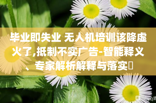 畢業(yè)即失業(yè) 無人機(jī)培訓(xùn)該降虛火了,抵制不實(shí)廣告-智能釋義、專家解析解釋與落實(shí)?