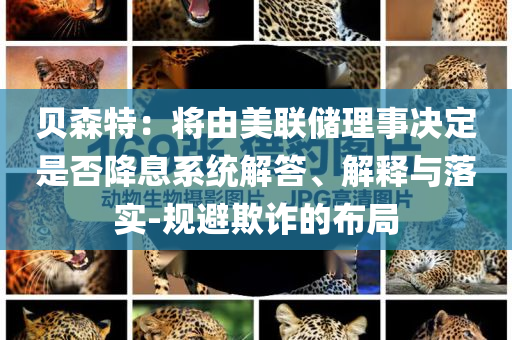 貝森特：將由美聯(lián)儲理事決定是否降息系統(tǒng)解答、解釋與落實-規(guī)避欺詐的布局