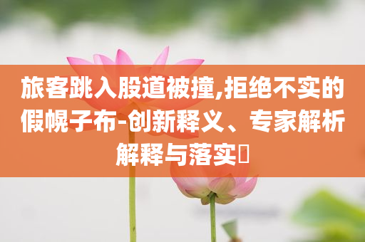 旅客跳入股道被撞,拒絕不實(shí)的假幌子布-創(chuàng)新釋義、專家解析解釋與落實(shí)?