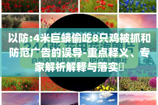 以防:4米巨蟒偷吃8只雞被抓和防范廣告的誤導(dǎo)-重點(diǎn)釋義、專家解析解釋與落實(shí)?