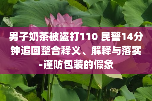 男子奶茶被盜打110 民警14分鐘追回整合釋義、解釋與落實(shí)-謹(jǐn)防包裝的假象