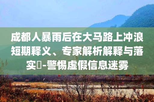 成都人暴雨后在大馬路上沖浪短期釋義、專家解析解釋與落實?-警惕虛假信息迷霧