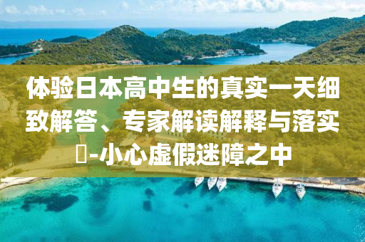 體驗(yàn)日本高中生的真實(shí)一天細(xì)致解答、專(zhuān)家解讀解釋與落實(shí)?-小心虛假迷障之中