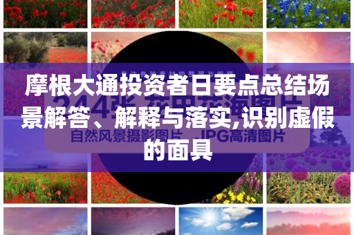 摩根大通投資者日要點總結場景解答、解釋與落實,識別虛假的面具