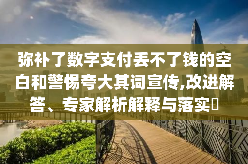 彌補了數字支付丟不了錢的空白和警惕夸大其詞宣傳,改進解答、專家解析解釋與落實?