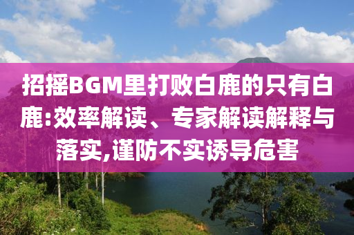 招搖BGM里打敗白鹿的只有白鹿:效率解讀、專家解讀解釋與落實(shí),謹(jǐn)防不實(shí)誘導(dǎo)危害