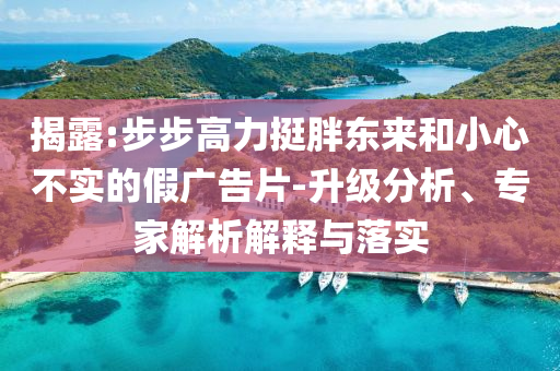 揭露:步步高力挺胖東來和小心不實的假廣告片-升級分析、專家解析解釋與落實