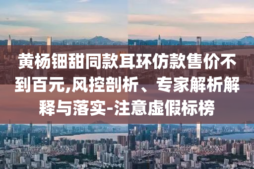 黃楊鈿甜同款耳環(huán)仿款售價(jià)不到百元,風(fēng)控剖析、專(zhuān)家解析解釋與落實(shí)-注意虛假標(biāo)榜
