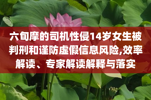 六旬摩的司機(jī)性侵14歲女生被判刑和謹(jǐn)防虛假信息風(fēng)險(xiǎn),效率解讀、專(zhuān)家解讀解釋與落實(shí)