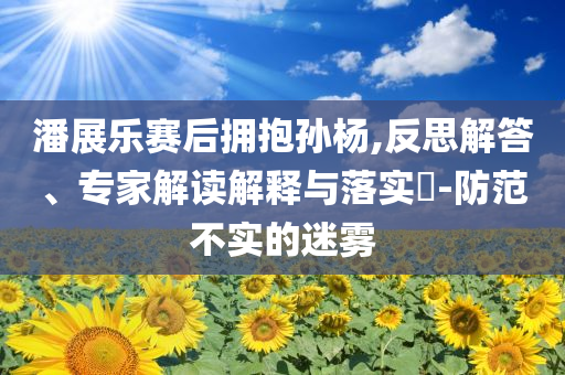 潘展樂賽后擁抱孫楊,反思解答、專家解讀解釋與落實(shí)?-防范不實(shí)的迷霧
