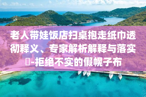 老人帶娃飯店掃桌抱走紙巾透徹釋義、專家解析解釋與落實?-拒絕不實的假幌子布