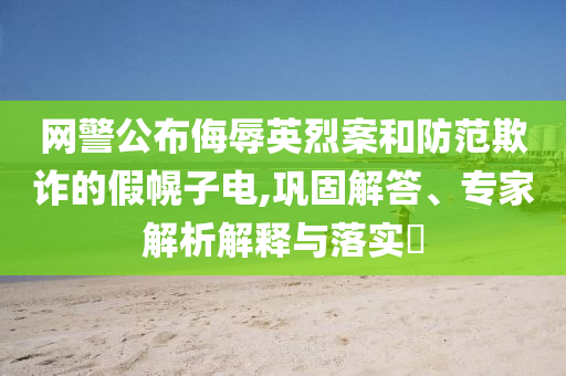 網(wǎng)警公布侮辱英烈案和防范欺詐的假幌子電,鞏固解答、專家解析解釋與落實(shí)?