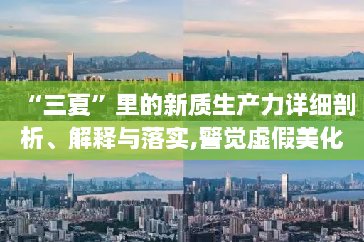 “三夏”里的新質(zhì)生產(chǎn)力詳細(xì)剖析、解釋與落實,警覺虛假美化