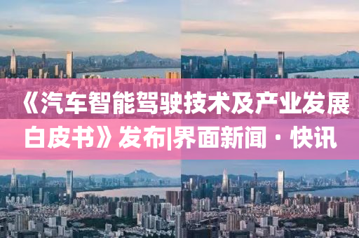 《汽車智能駕駛技術(shù)及產(chǎn)業(yè)發(fā)展白皮書》發(fā)布|界面新聞 · 快訊