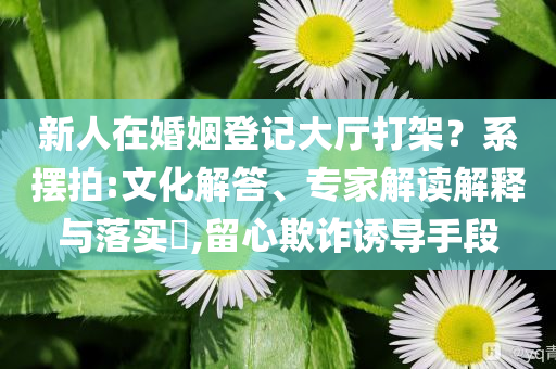 新人在婚姻登記大廳打架？系擺拍:文化解答、專(zhuān)家解讀解釋與落實(shí)?,留心欺詐誘導(dǎo)手段