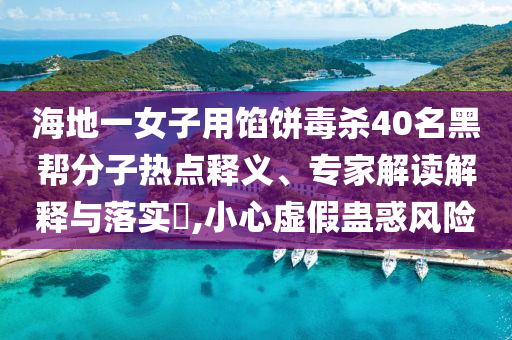 海地一女子用餡餅毒殺40名黑幫分子熱點(diǎn)釋義、專家解讀解釋與落實(shí)?,小心虛假蠱惑風(fēng)險(xiǎn)