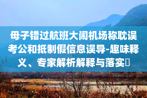 母子錯(cuò)過(guò)航班大鬧機(jī)場(chǎng)稱(chēng)耽誤考公和抵制假信息誤導(dǎo)-趣味釋義、專(zhuān)家解析解釋與落實(shí)?