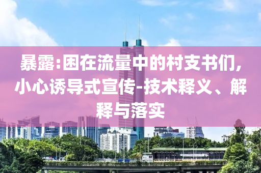 暴露:困在流量中的村支書們,小心誘導(dǎo)式宣傳-技術(shù)釋義、解釋與落實(shí)