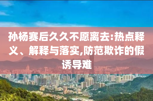 孫楊賽后久久不愿離去:熱點釋義、解釋與落實,防范欺詐的假誘導(dǎo)難